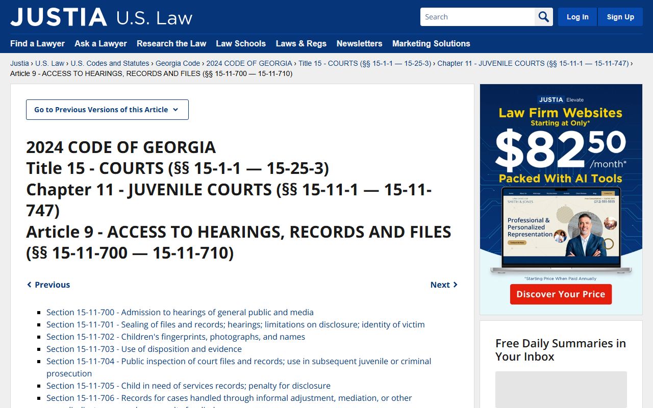Wilkes County arrest records Georgia juvenile access law