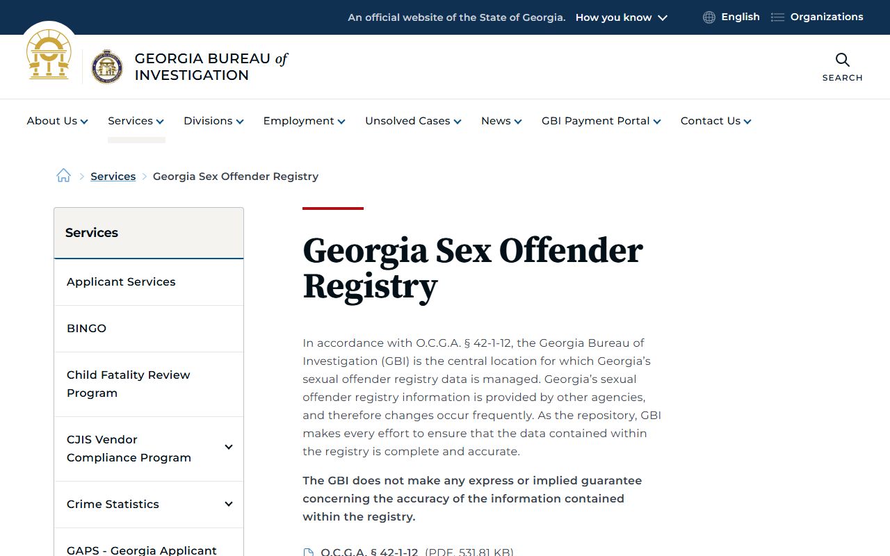 Wilkes County arrest records GBI sex offender registry