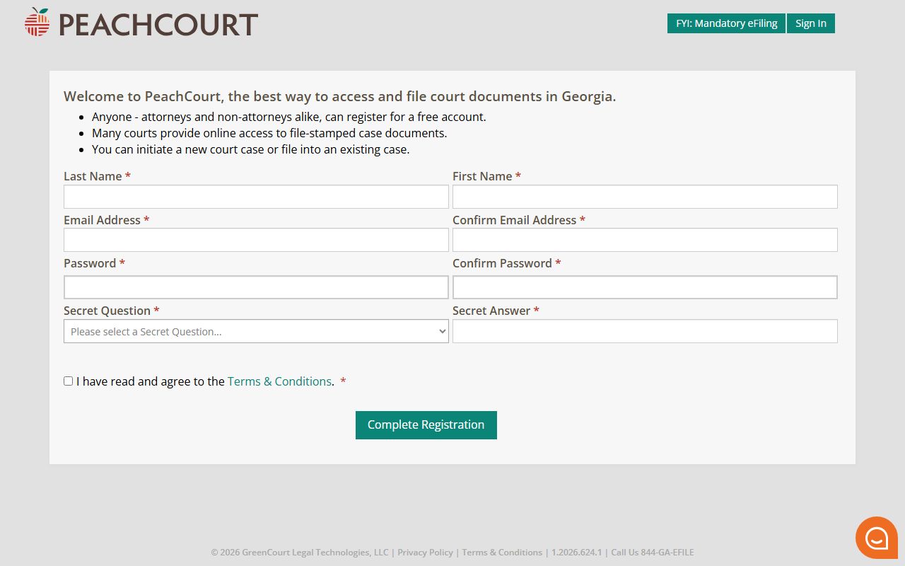 Wilkes County court records PeachCourt account registration