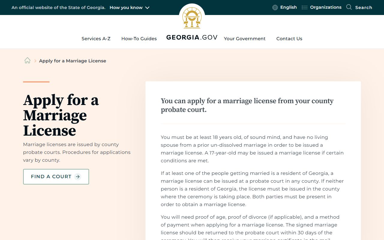 Wilkes County marriage records Georgia.gov marriage license guide